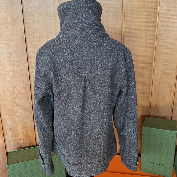 Lululemon brown tweed Jacket w/ funnel collar - Picture 4 of 11